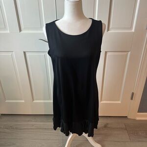Lulu-B Black Sleeveless Midi Dress with Ruffle Hem
